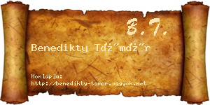 Benedikty Tömör névjegykártya